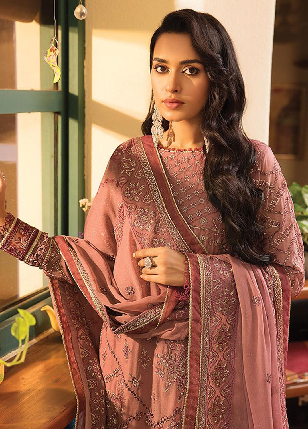 La Mode By Xenia Formals Embroidered Chiffon Suits Unstitched 3 Piece XE23LM D-05 Edda - Luxury Collection