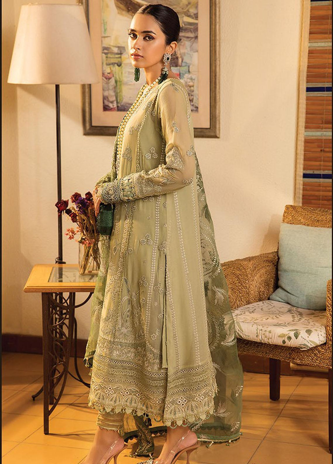 La Mode By Xenia Formals Embroidered Chiffon Suits Unstitched 3 Piece XE23LM D-09 Liana - Luxury Collection