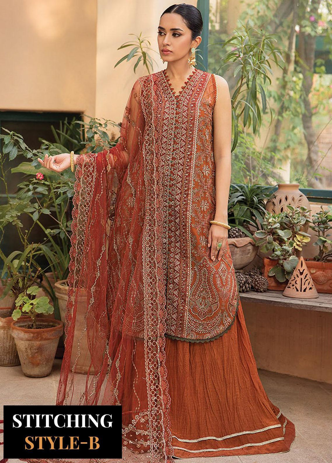 La Mode By Xenia Formals Embroidered Chiffon Suits Unstitched 3 Piece XE23LM D-10 Sophiee - Luxury Collection