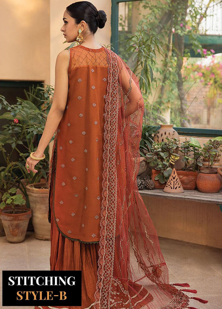 La Mode By Xenia Formals Embroidered Chiffon Suits Unstitched 3 Piece XE23LM D-10 Sophiee - Luxury Collection