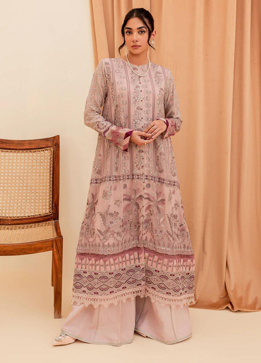 La Mode By Xenia Formals Embroidered Chiffon Suits Unstitched 3 Piece XE23LM Gulfisha - Luxury Collection