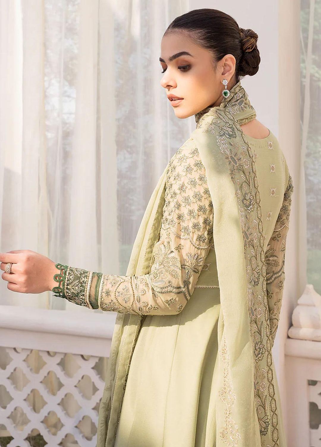La Mode By Xenia Formals Embroidered Chiffon Suits Unstitched 3 Piece XE23LM Qawee - Luxury Collection