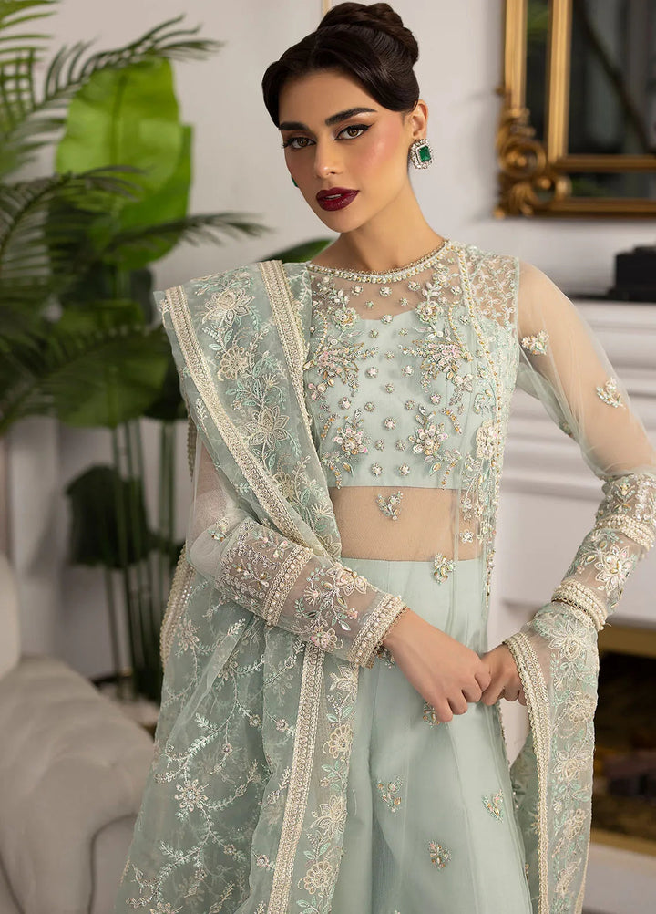 La more By Sardinia Embroidered Net Suit Unstitched 3 Piece SRD24LM 707 Ocean Mist - Formal Collection