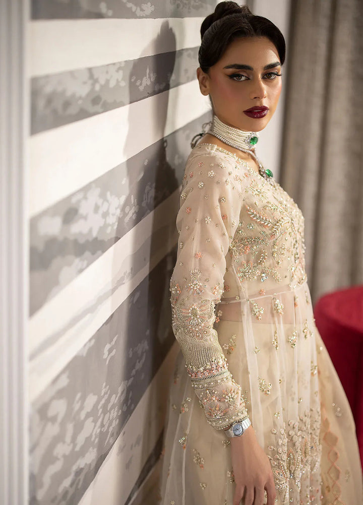 La more By Sardinia Embroidered Organza Suit Unstitched 3 Piece SRD24LM 701 Golden Whisper - Formal Collection