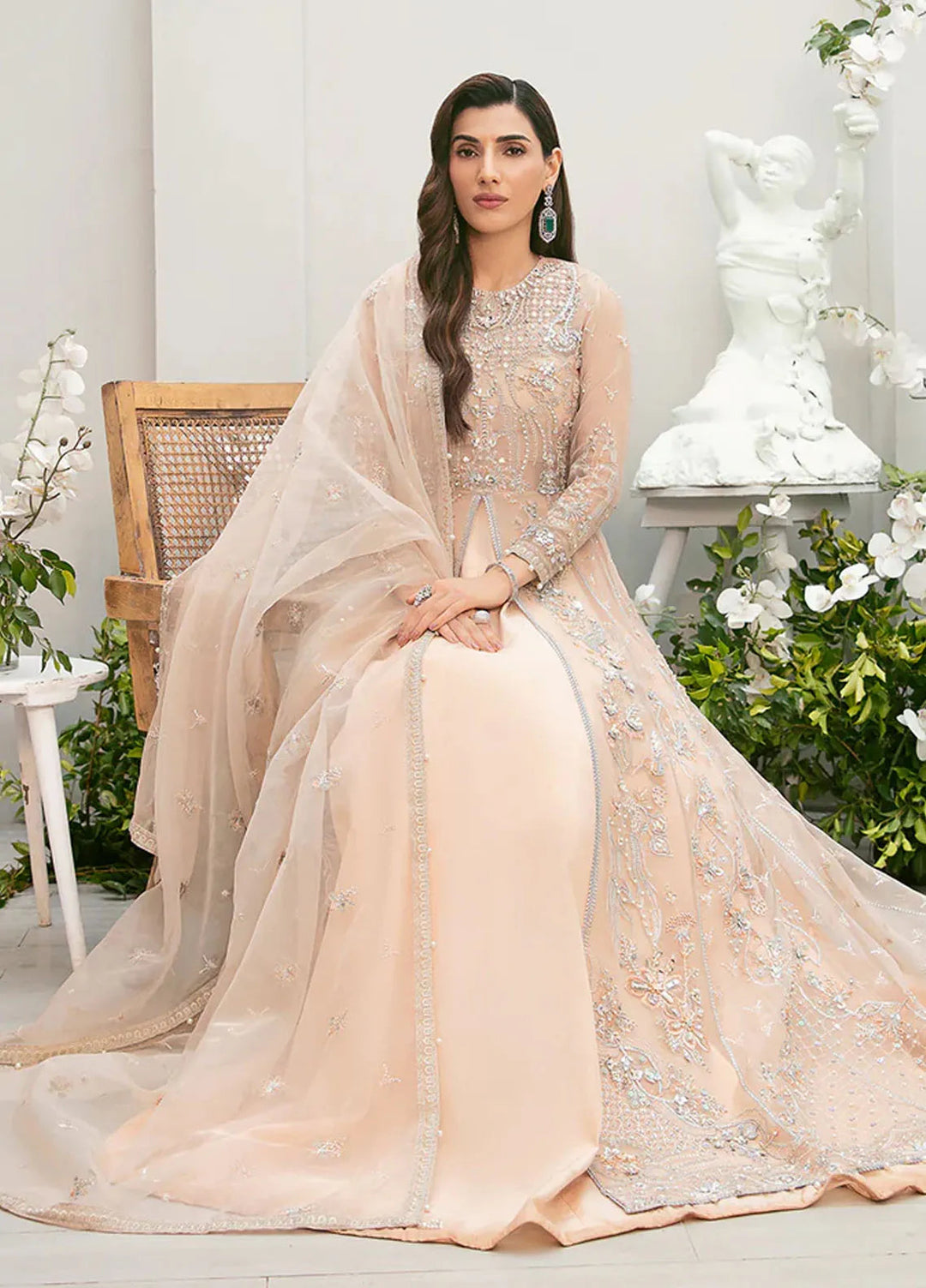 La more By Sardinia Embroidered Organza Unstitched Suit 3 Piece SRD23LM SR-106 Tulip Tales - Wedding Collection