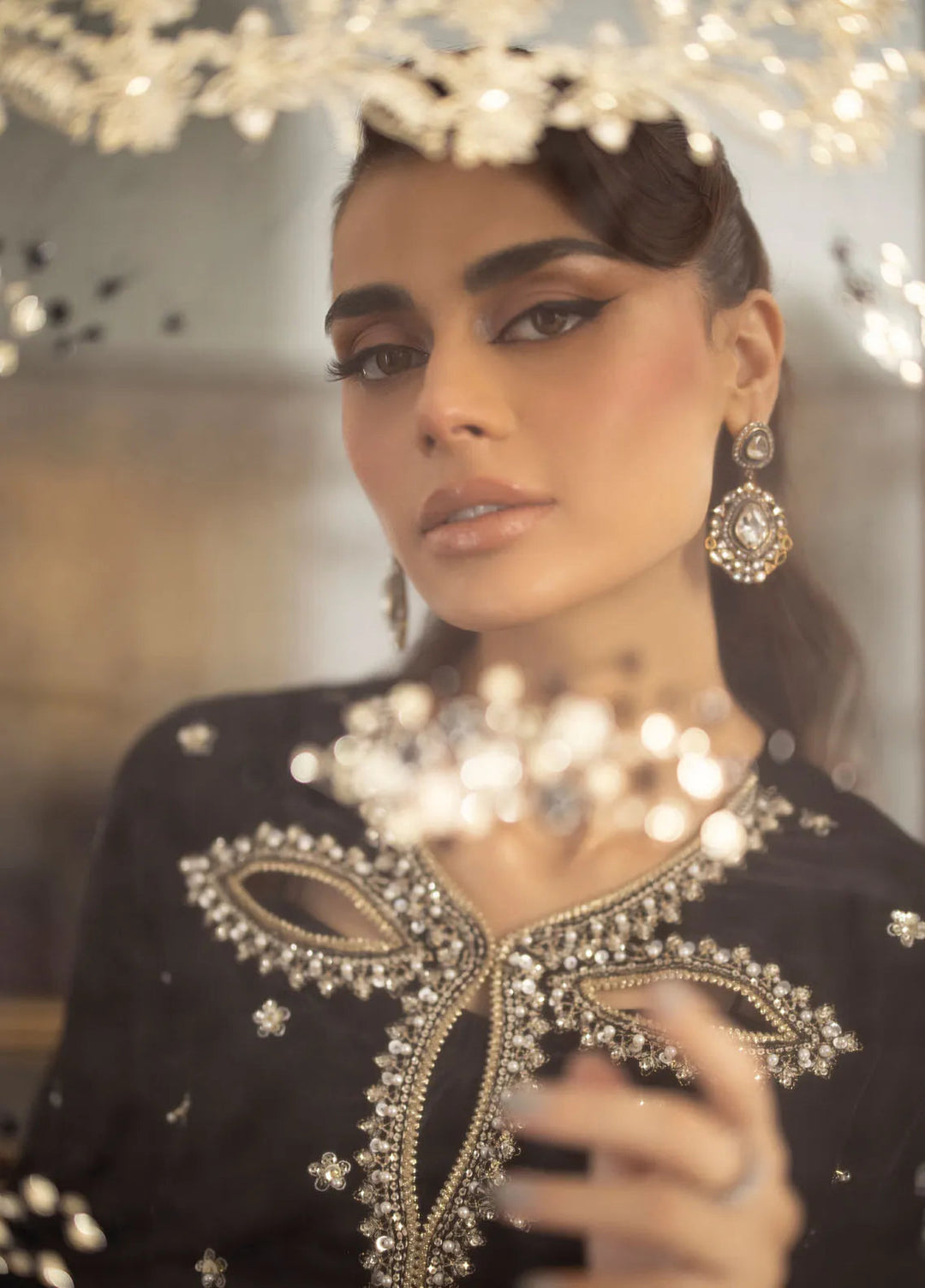 La more By Sardinia Embroidered Velvet Suit Unstitched 3 Piece SRD24LM 704 Midnight Lush - Formal Collection