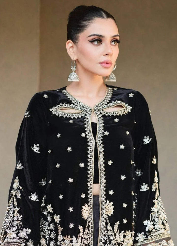 La more By Sardinia Embroidered Velvet Suit Unstitched 3 Piece SRD24LM 704 Midnight Lush - Formal Collection