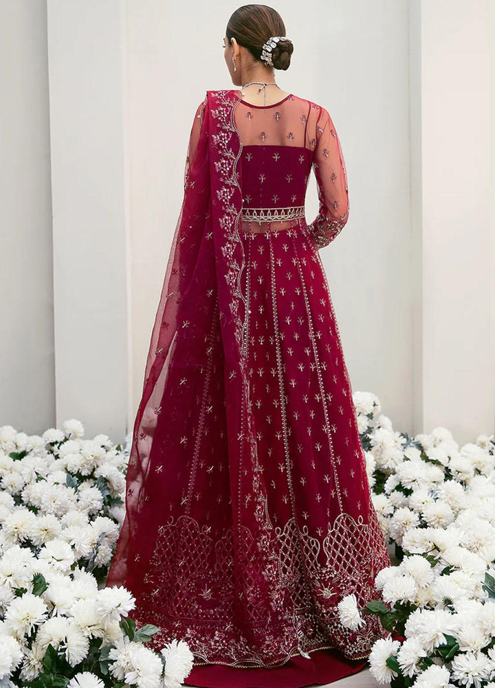 La more By Sardinia Embroidered Net Suits Unstitched 3 Piece SRD23LM SR-104 Radiant Ruby - Wedding Collection