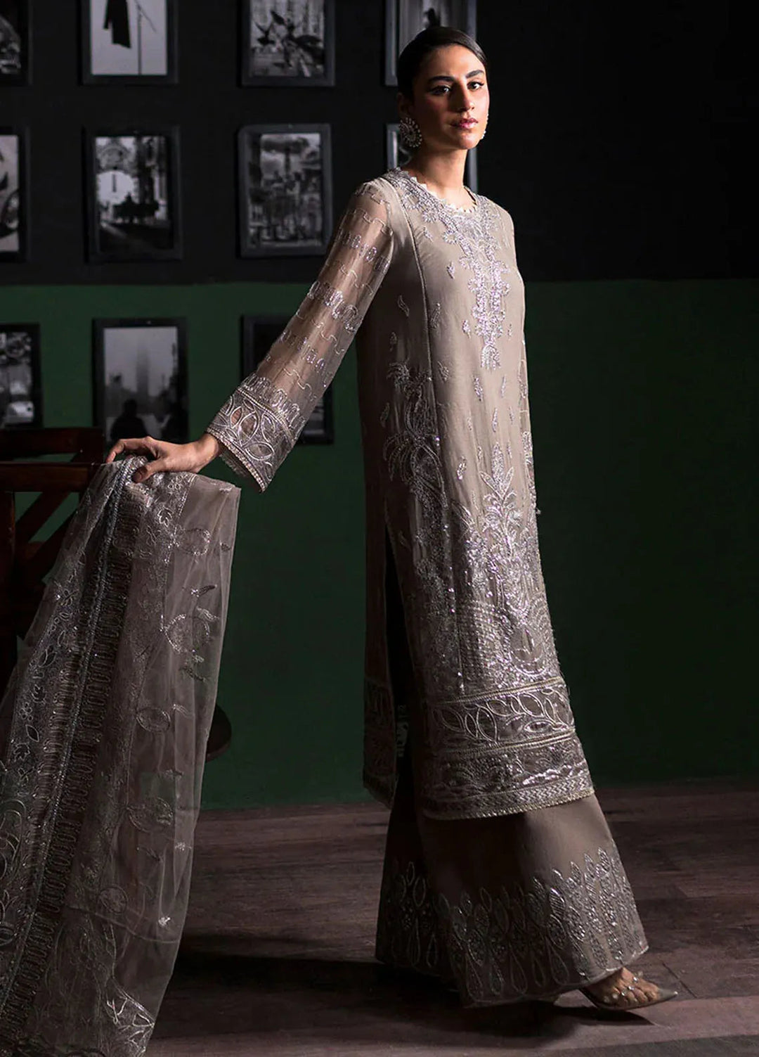 La Regina by Seraph Embroidered Chiffon Suits Unstitched 3 Piece SPH24LR Fauna - Festive Collection