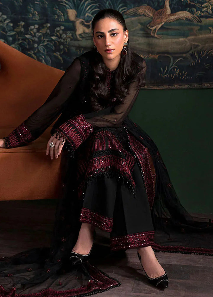 La Regina by Seraph Embroidered Chiffon Suits Unstitched 3 Piece SPH24LR Onyx - Festive Collection