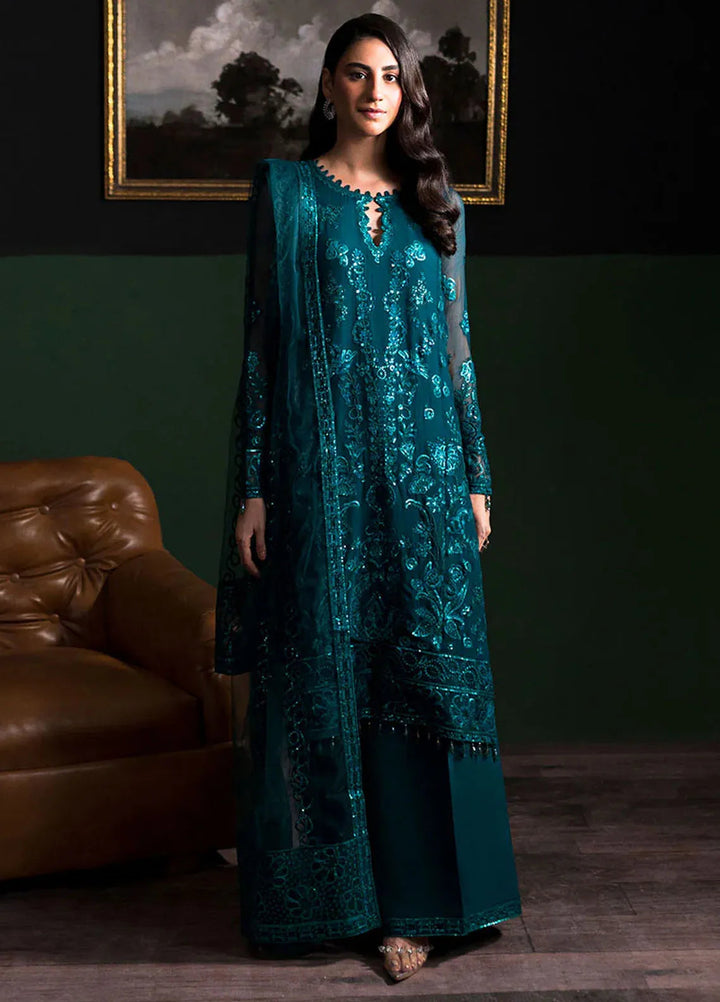 La Regina by Seraph Embroidered Chiffon Suits Unstitched 3 Piece SPH24LR Scarlet - Festive Collection