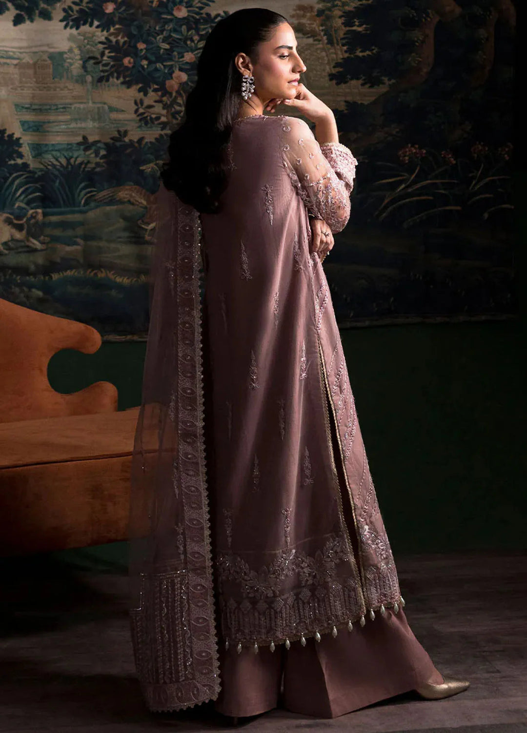 La Regina by Seraph Embroidered Net Suits Unstitched 3 Piece SPH24LR Azalea - Festive Collection