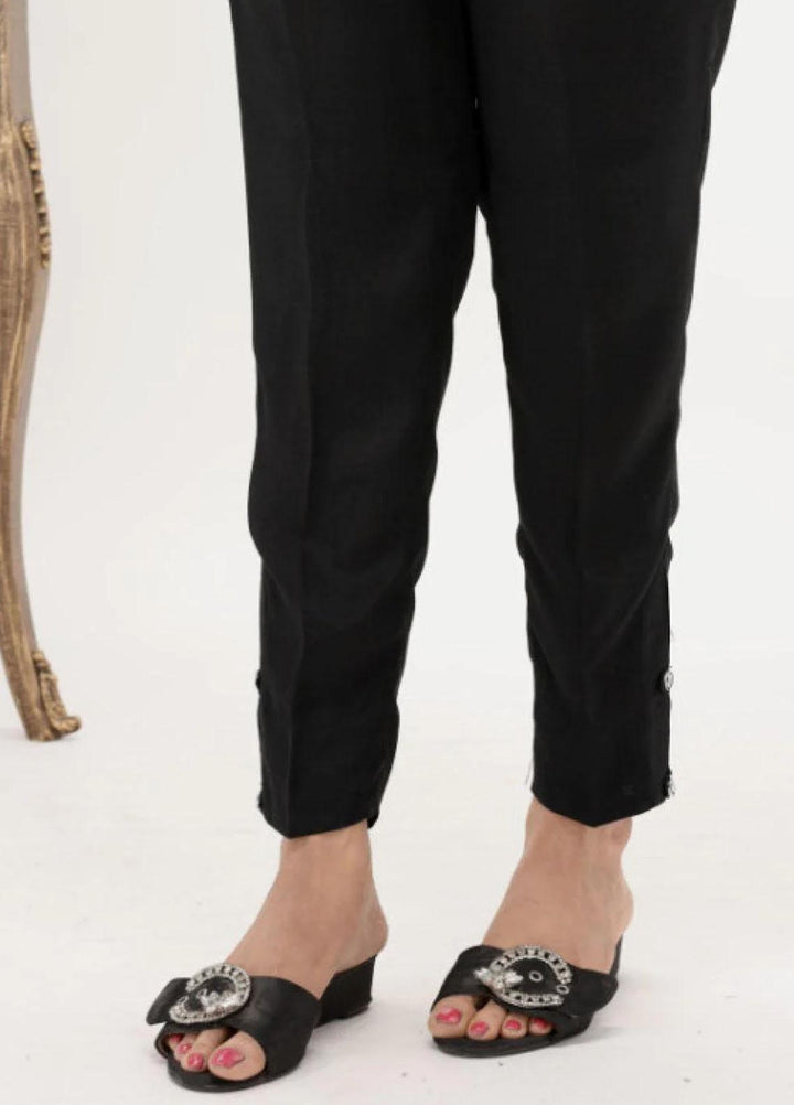 La Rosaa Pret  Raw Silk Trouser Straight Trouser