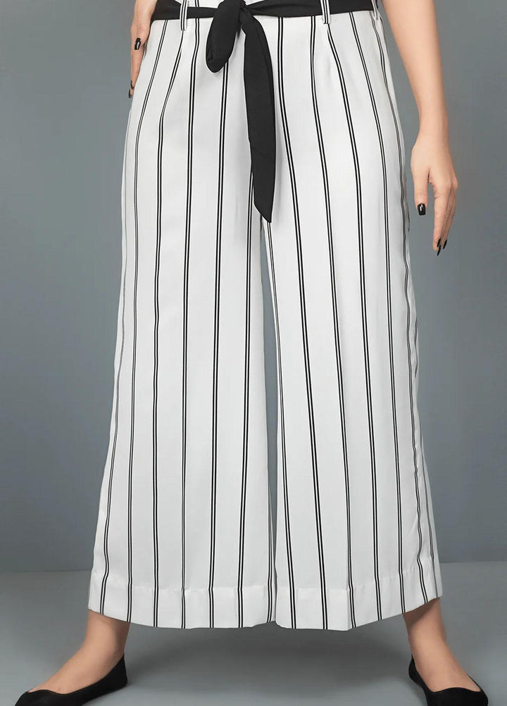La Rosaa Pret  Georgette Trouser Striped Culotte