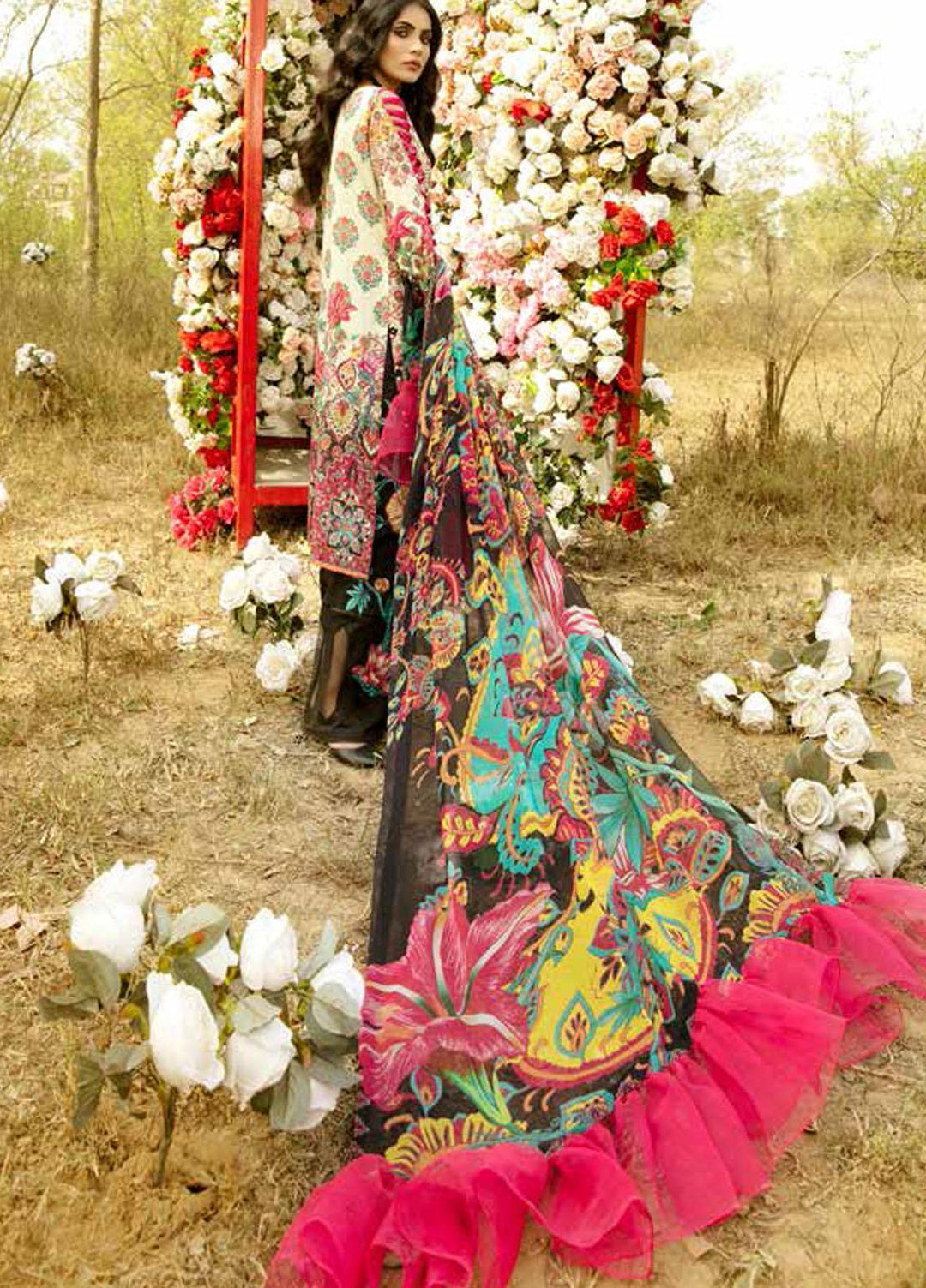 La Rose By Adan's Libas Embroidered Lawn Suits Unstitched 3 Piece AL21LR 02 Leilani - Summer Collection