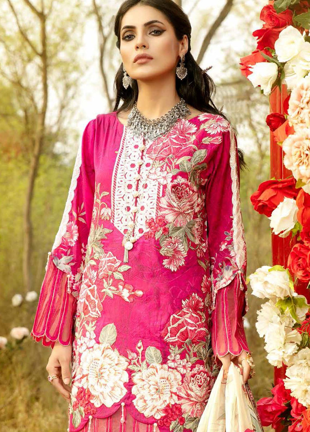 La Rose By Adan's Libas Embroidered Lawn Suits Unstitched 3 Piece AL21LR 05 Azalea - Summer Collection