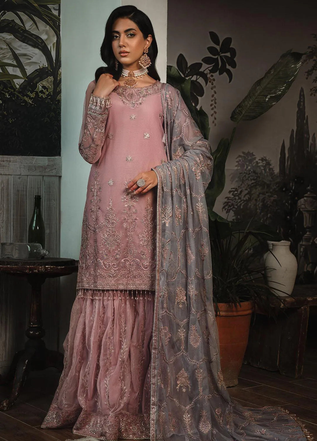 La Rosella By Zarif Pret Embroidered Net Suit 4 Piece ZF23LR ZLR 03 Bloom