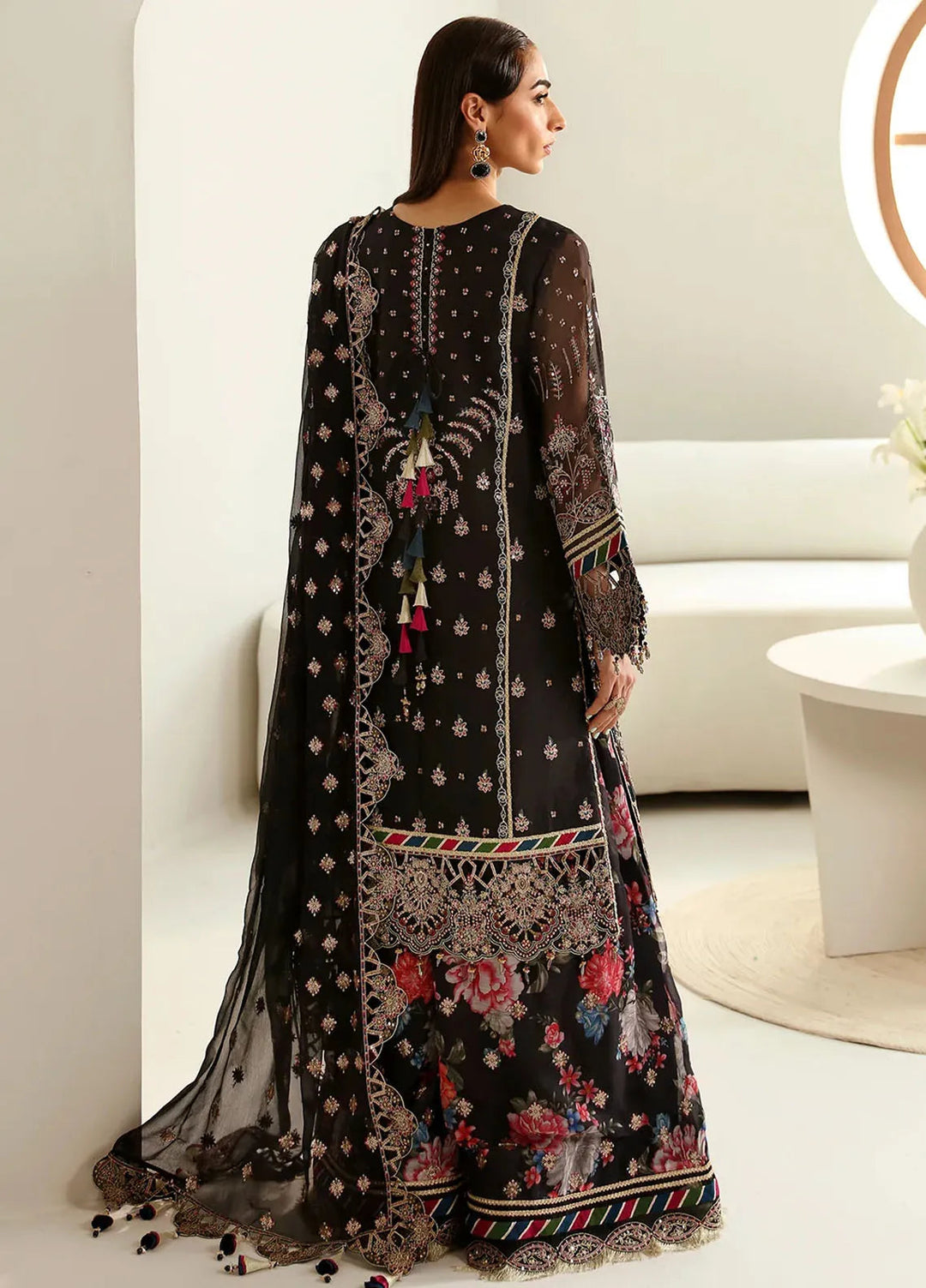 La Ruhe By Alizeh Embroidered Chiffon Suit Unstitched 3 Piece AFB24L 2176 Mona - Formal Collection