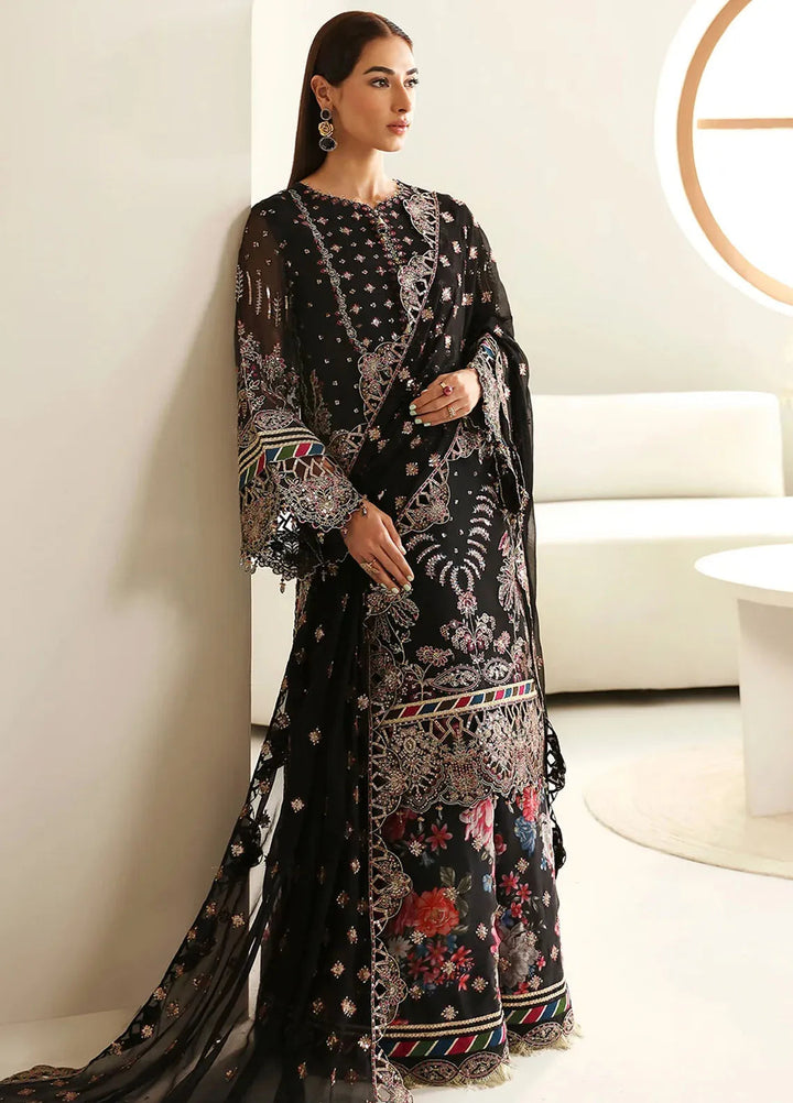 La Ruhe By Alizeh Embroidered Chiffon Suit Unstitched 3 Piece AFB24L 2176 Mona - Formal Collection