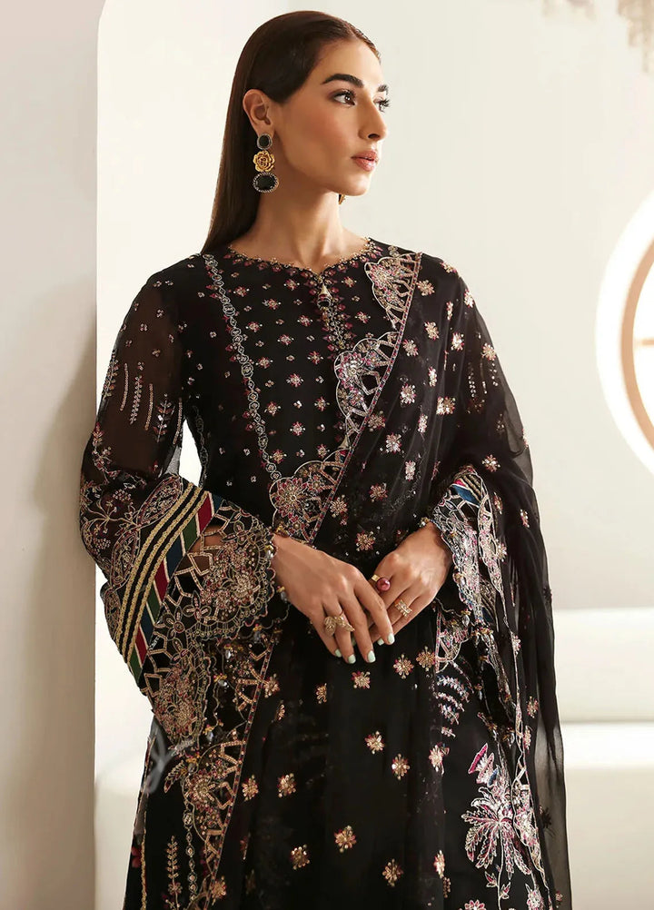 La Ruhe By Alizeh Embroidered Chiffon Suit Unstitched 3 Piece AFB24L 2176 Mona - Formal Collection