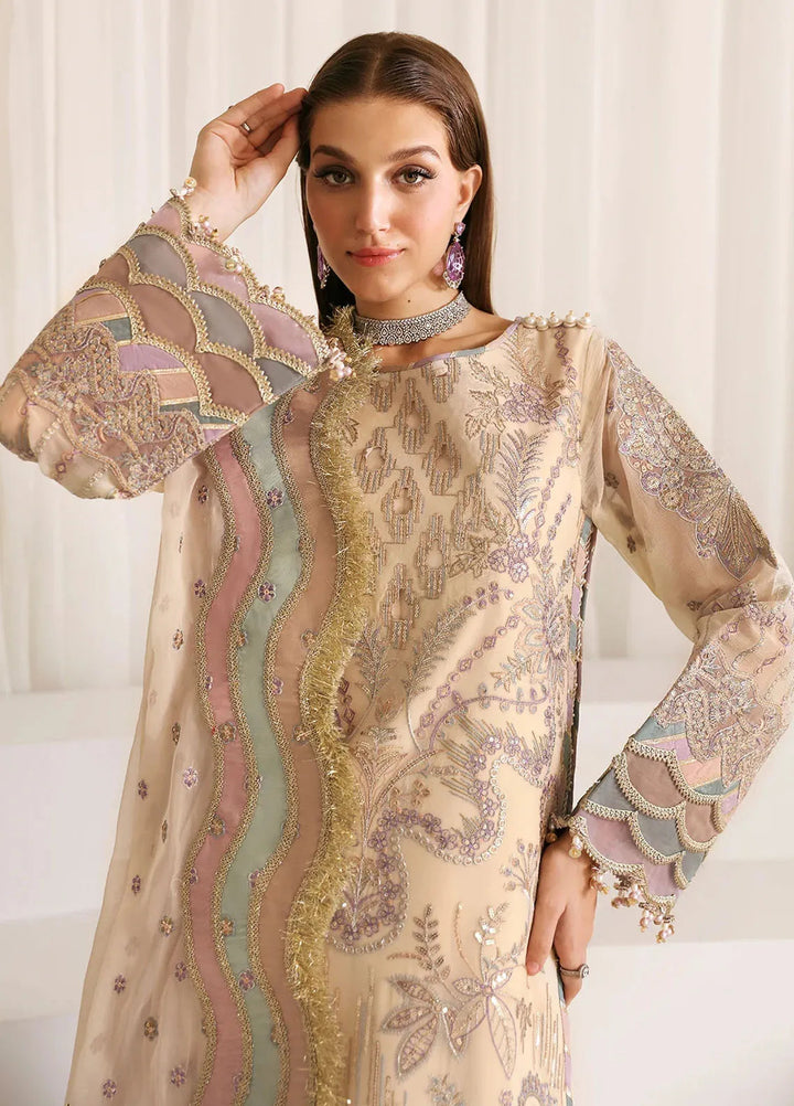 La Ruhe By Alizeh Embroidered Chiffon Suit Unstitched 3 Piece AFB24L 2177 Mysa - Formal Collection