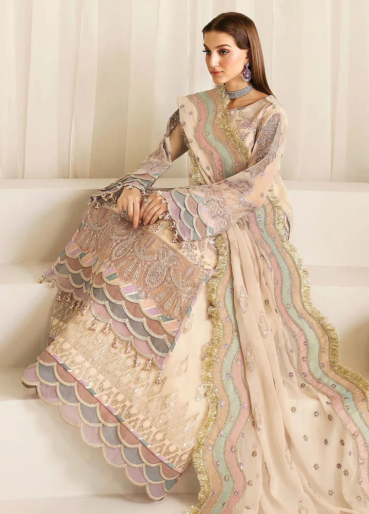 La Ruhe By Alizeh Embroidered Chiffon Suit Unstitched 3 Piece AFB24L 2177 Mysa - Formal Collection