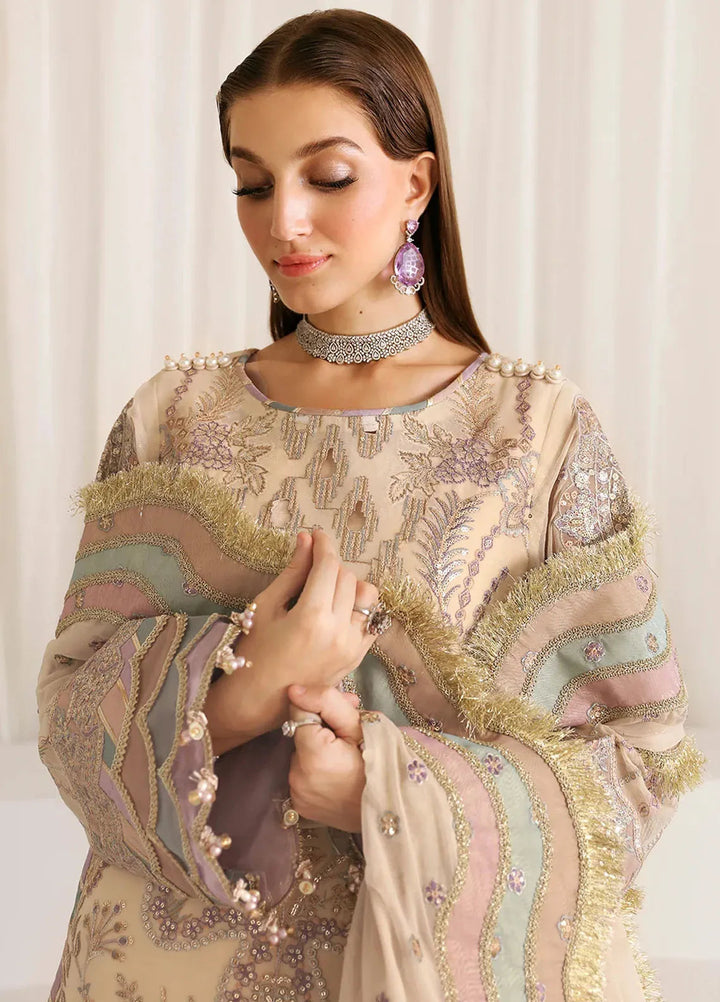 La Ruhe By Alizeh Embroidered Chiffon Suit Unstitched 3 Piece AFB24L 2177 Mysa - Formal Collection