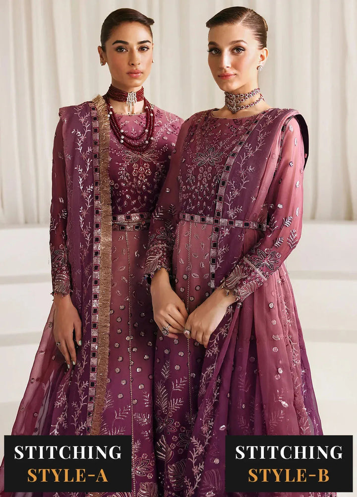 La Ruhe By Alizeh Embroidered Chiffon Suit Unstitched 3 Piece AFB24L 2178 Opal - Formal Collection