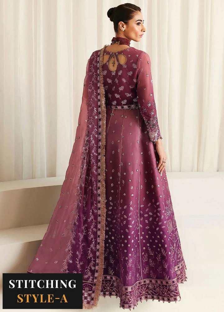 La Ruhe By Alizeh Embroidered Chiffon Suit Unstitched 3 Piece AFB24L 2178 Opal - Formal Collection