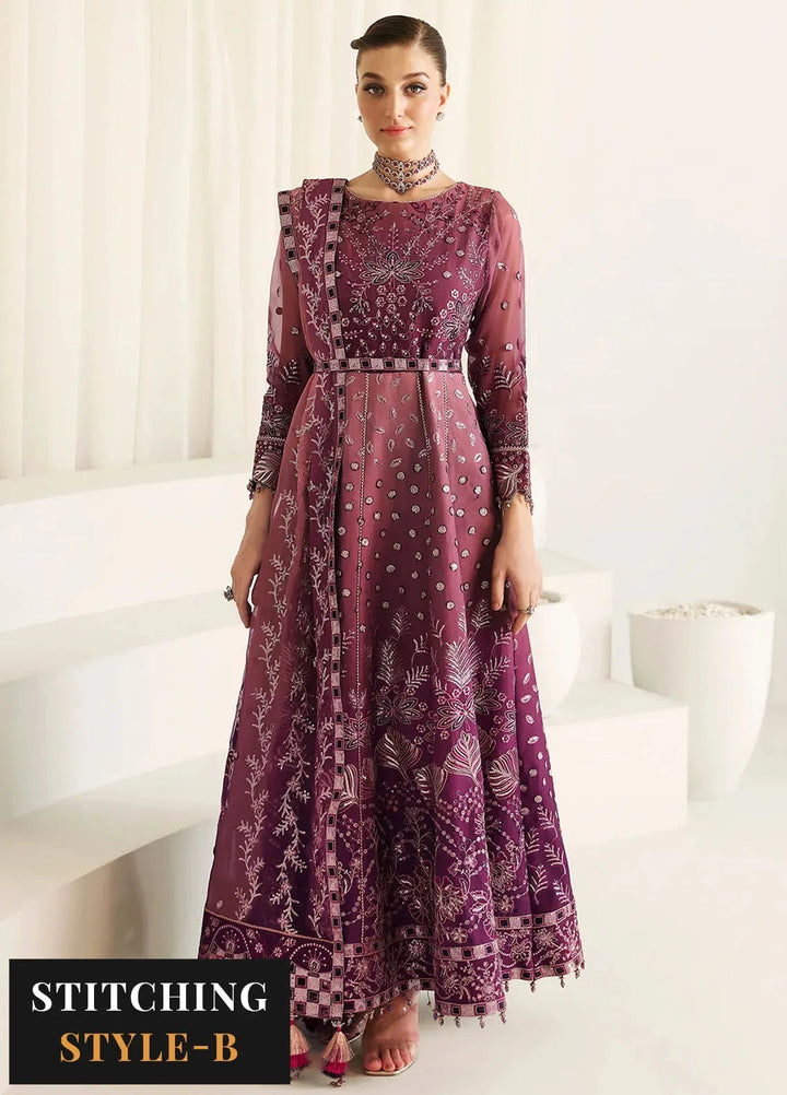 La Ruhe By Alizeh Embroidered Chiffon Suit Unstitched 3 Piece AFB24L 2178 Opal - Formal Collection