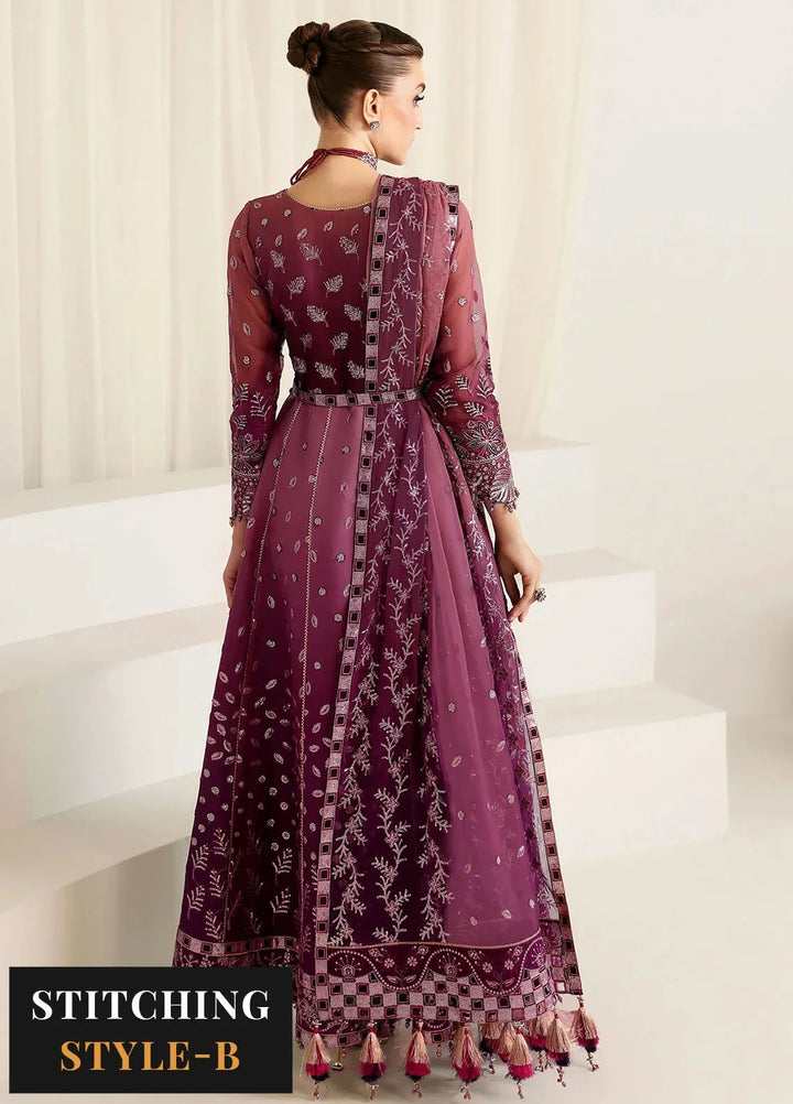 La Ruhe By Alizeh Embroidered Chiffon Suit Unstitched 3 Piece AFB24L 2178 Opal - Formal Collection