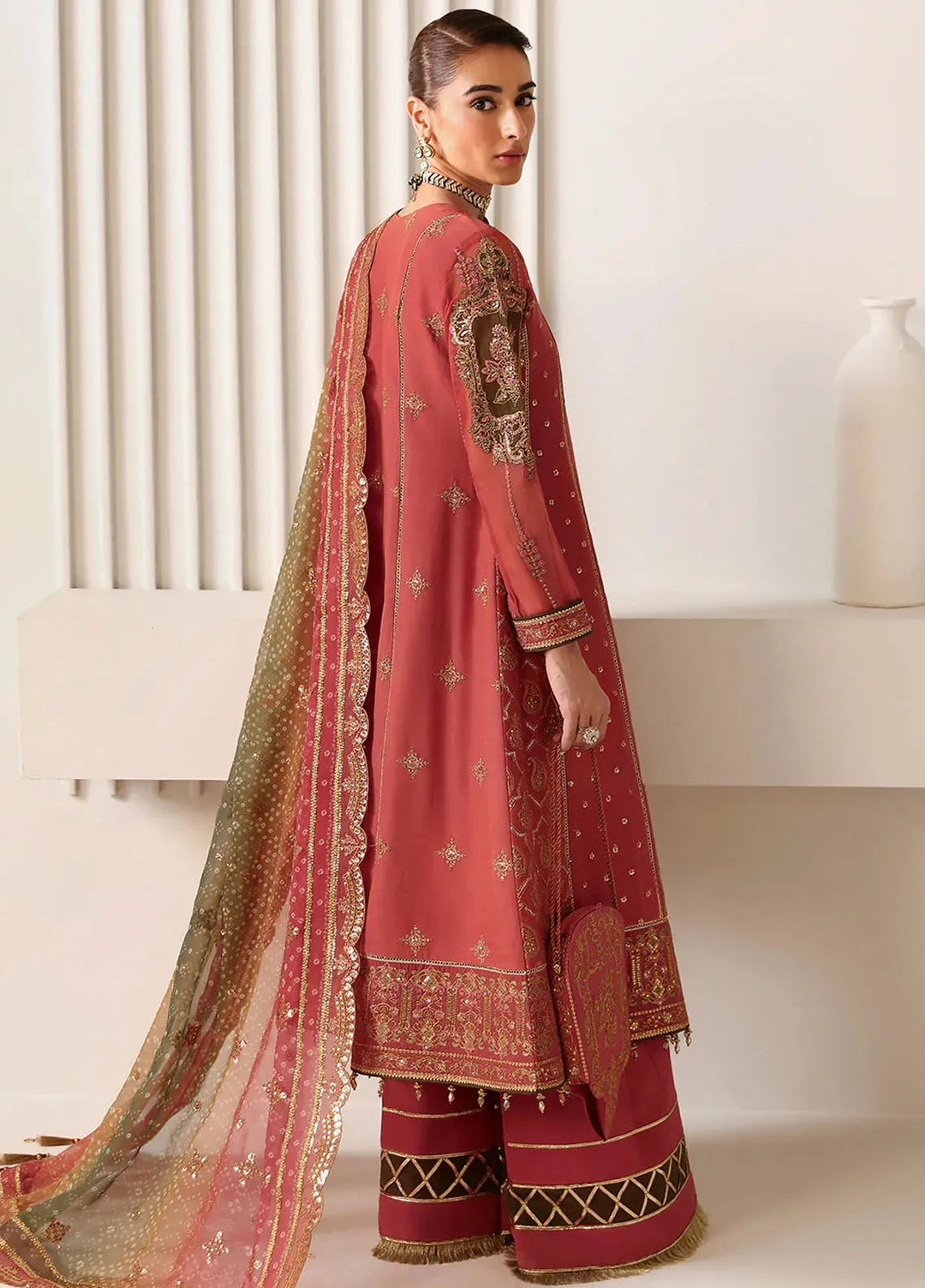 La Ruhe By Alizeh Embroidered Chiffon Suit Unstitched 3 Piece AFB24L 2180 Hana - Formal Collection