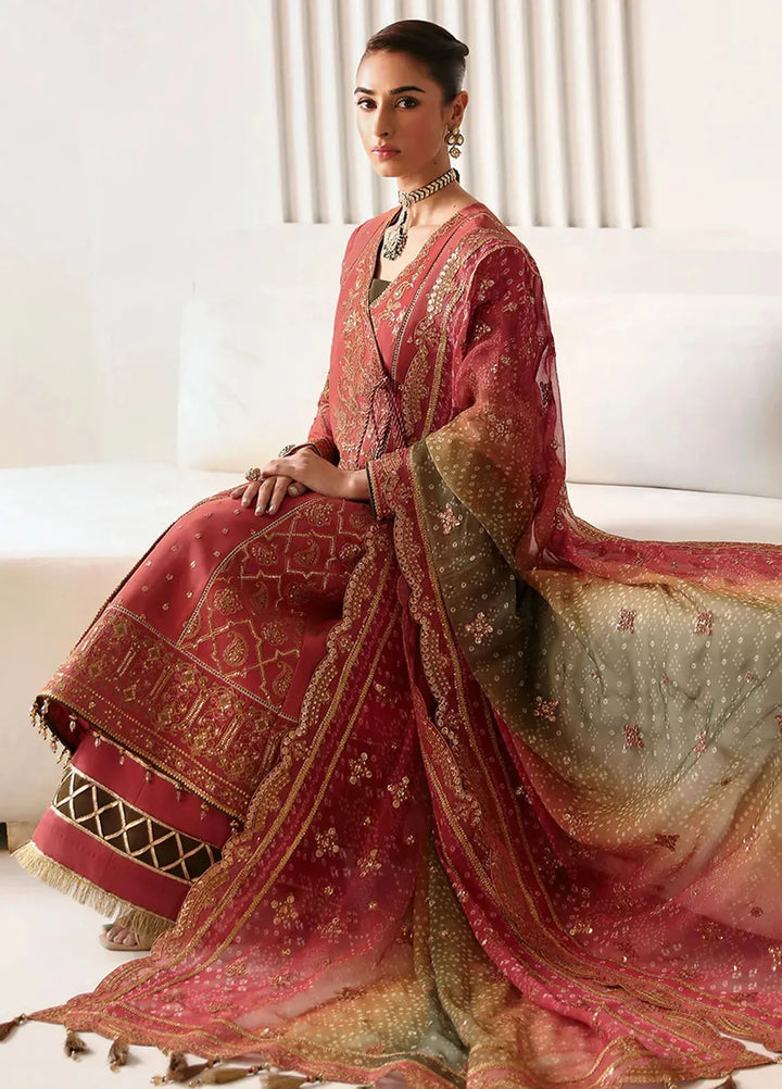 La Ruhe By Alizeh Embroidered Chiffon Suit Unstitched 3 Piece AFB24L 2180 Hana - Formal Collection