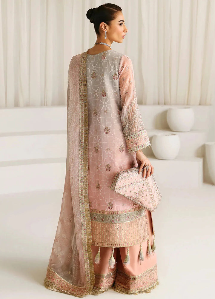 La Ruhe By Alizeh Embroidered Chiffon Suit Unstitched 3 Piece AFB24L 2181 Breeze - Formal Collection