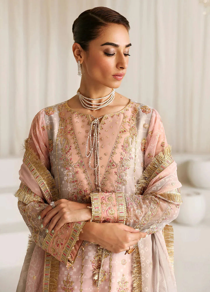 La Ruhe By Alizeh Embroidered Chiffon Suit Unstitched 3 Piece AFB24L 2181 Breeze - Formal Collection