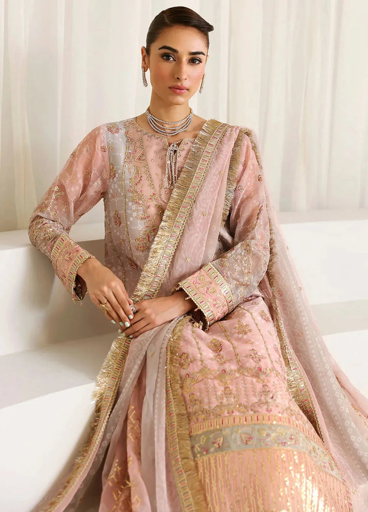 La Ruhe By Alizeh Embroidered Chiffon Suit Unstitched 3 Piece AFB24L 2181 Breeze - Formal Collection