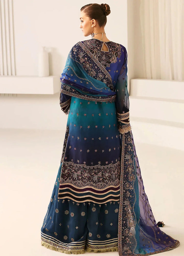 La Ruhe By Alizeh Embroidered Chiffon Suit Unstitched 3 Piece AFB24L 2182 Oasis - Formal Collection