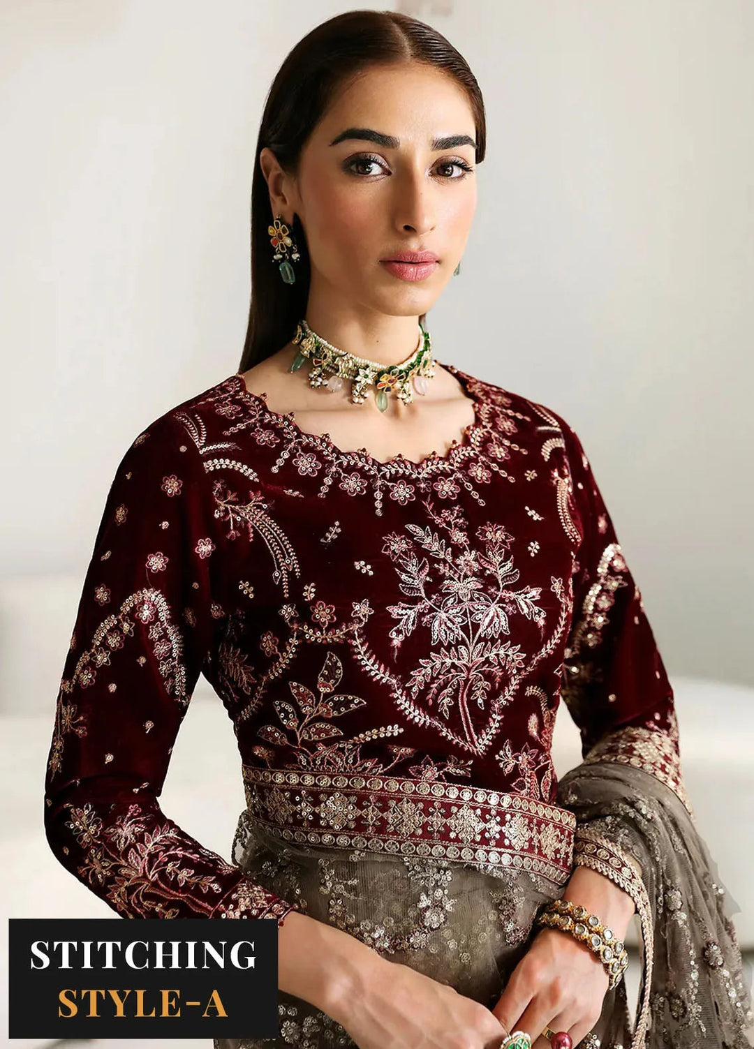 La Ruhe By Alizeh Embroidered Net Suit Unstitched 3 Piece AFB24L 2175 Esme - Formal Collection