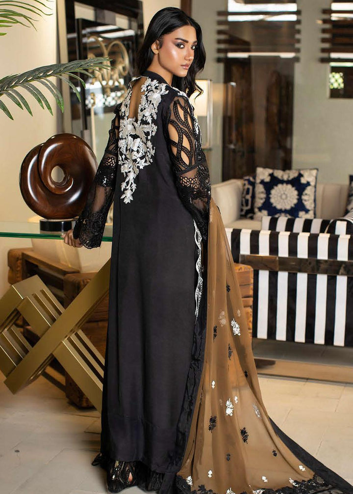 La Soie By Zunuj Embroidered Crepe Suits Unstitched 3 Piece ZJ23LS D-01 - Luxury Collection