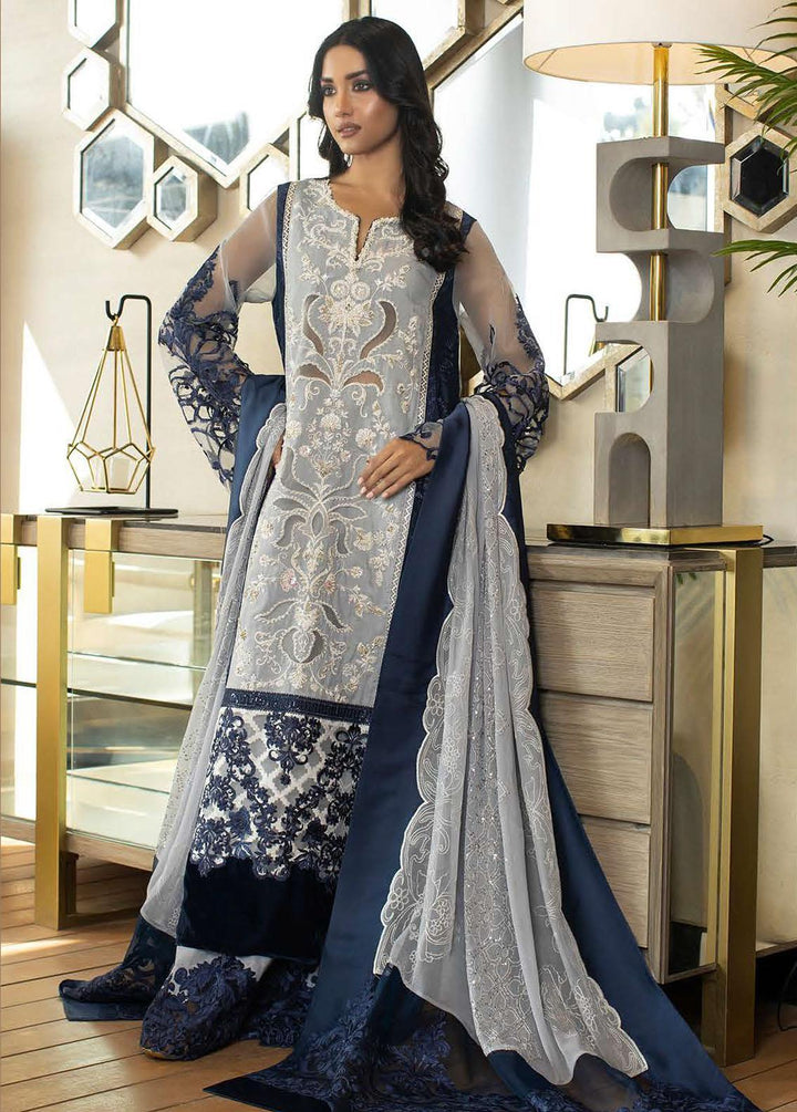 La Soie By Zunuj Embroidered Crepe Suits Unstitched 3 Piece ZJ23LS D-02 - Luxury Collection