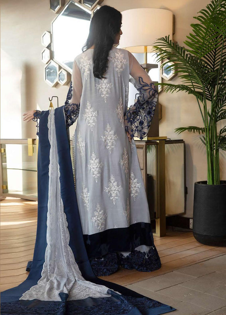 La Soie By Zunuj Embroidered Crepe Suits Unstitched 3 Piece ZJ23LS D-02 - Luxury Collection