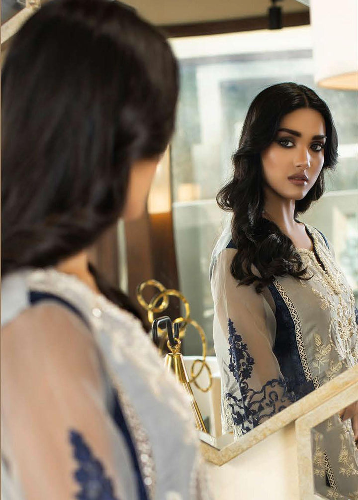 La Soie By Zunuj Embroidered Crepe Suits Unstitched 3 Piece ZJ23LS D-02 - Luxury Collection