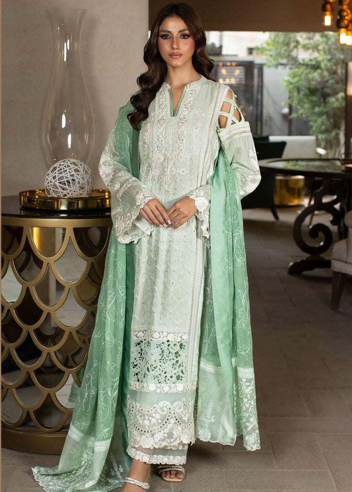 La Soie By Zunuj Embroidered Crepe Suits Unstitched 3 Piece ZJ23LS D-07 - Luxury Collection