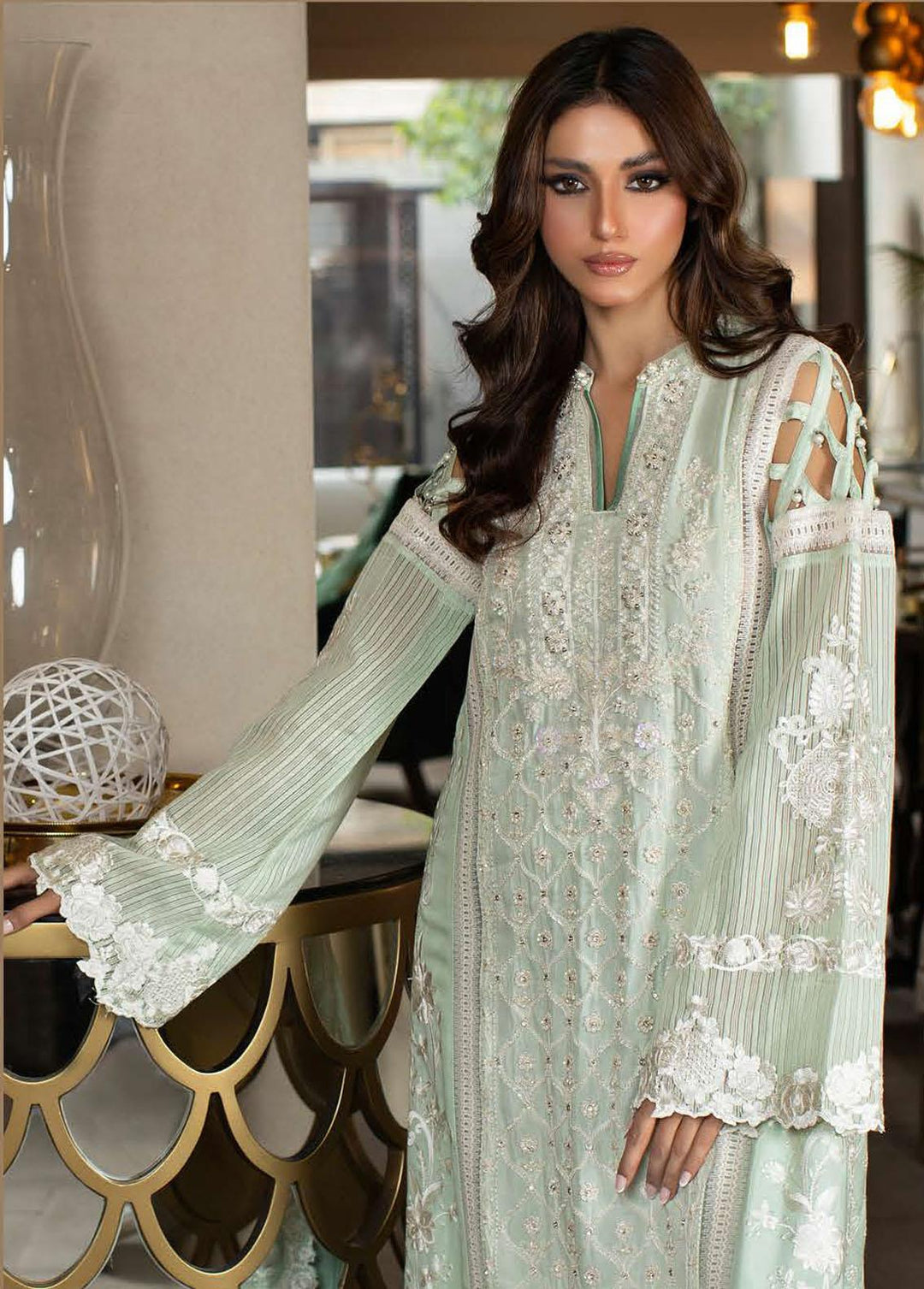 La Soie By Zunuj Embroidered Crepe Suits Unstitched 3 Piece ZJ23LS D-07 - Luxury Collection