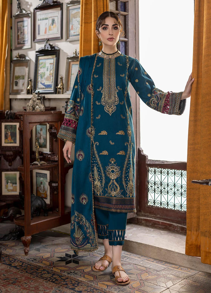 Laadli by Humdum Embroidered Woolen Suits Unstitched 3 Piece HD22L D-04 - Winter Collection