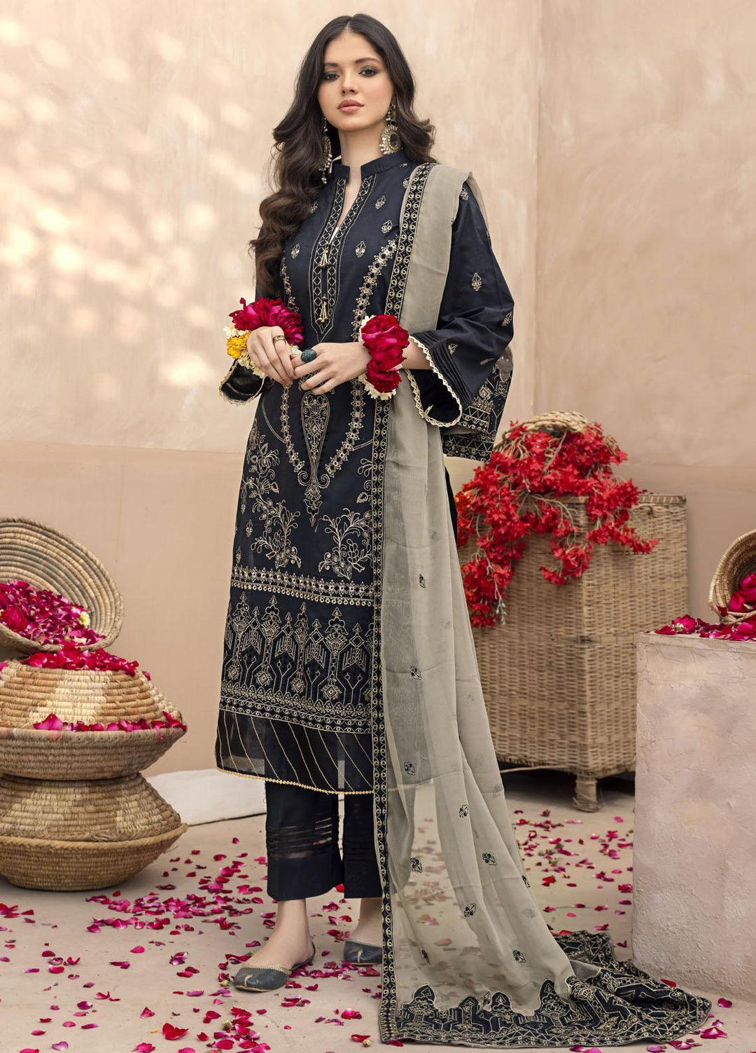 Laadli By Humdum Embroidered Lawn Suits Unstitched 3 Piece HD23L D-01 - Summer Collection