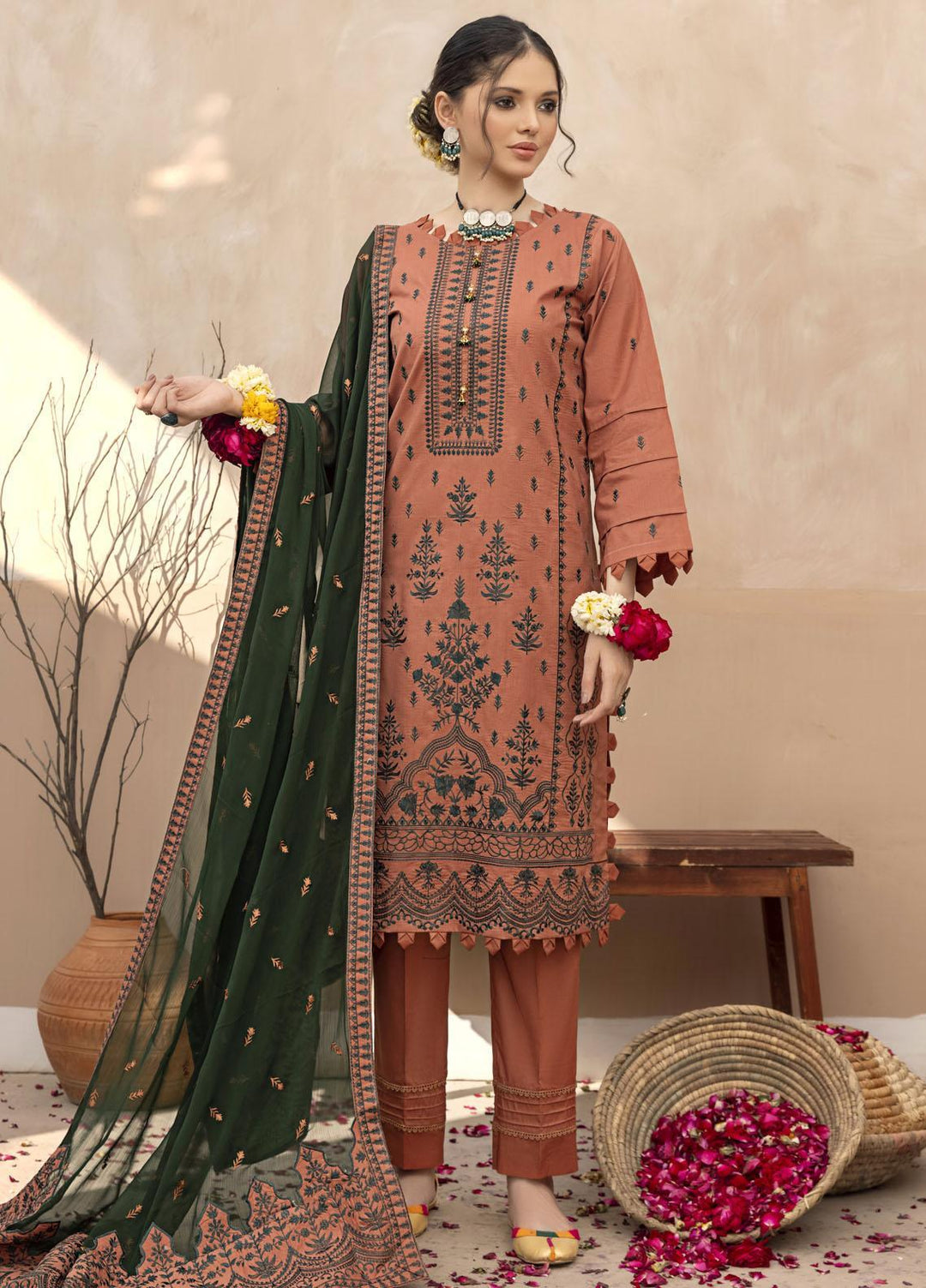Laadli By Humdum Embroidered Lawn Suits Unstitched 3 Piece HD23L D-09 - Summer Collection