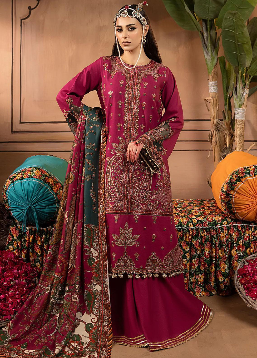 Laal By Bin Ilyas Embroidered Khaddar Suits Unstitched 3 Piece BI23L 1511-A - Winter Collection
