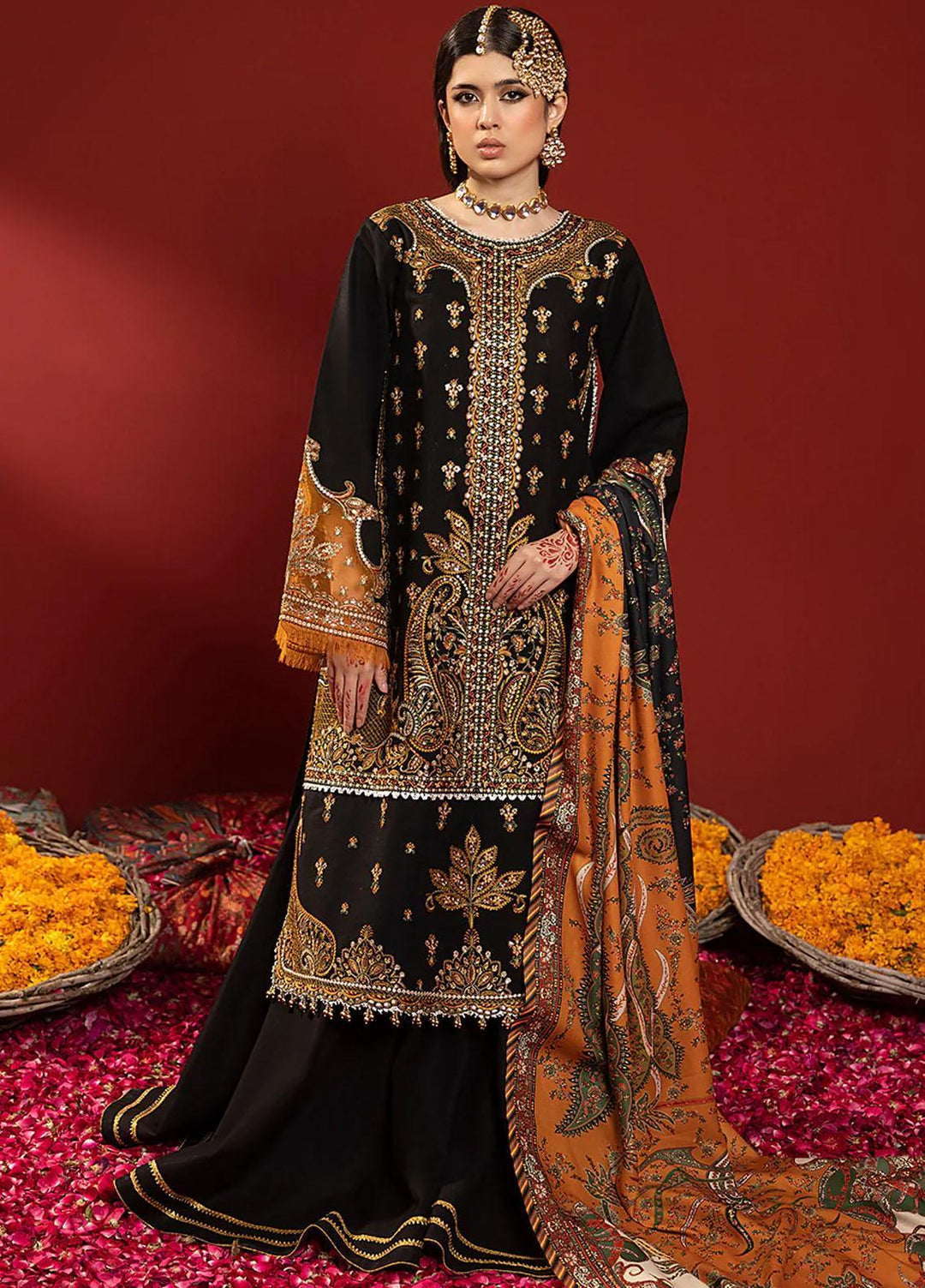 Laal By Bin Ilyas Embroidered Khaddar Suits Unstitched 3 Piece BI23L 1511-B - Winter Collection