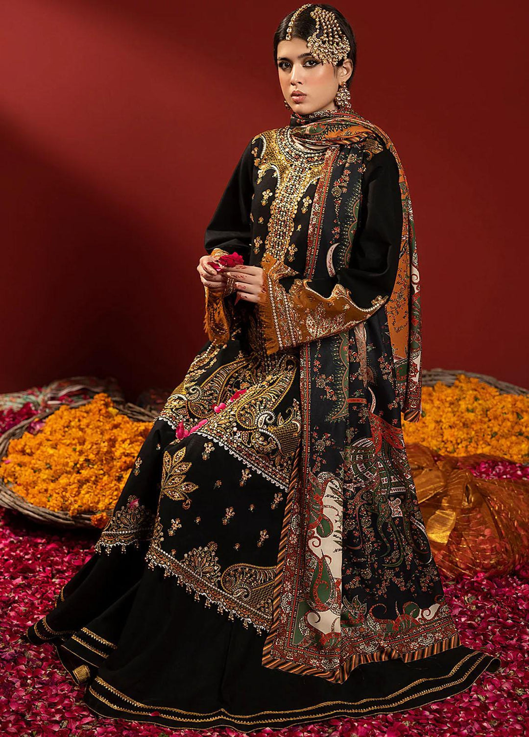 Laal By Bin Ilyas Embroidered Khaddar Suits Unstitched 3 Piece BI23L 1511-B - Winter Collection